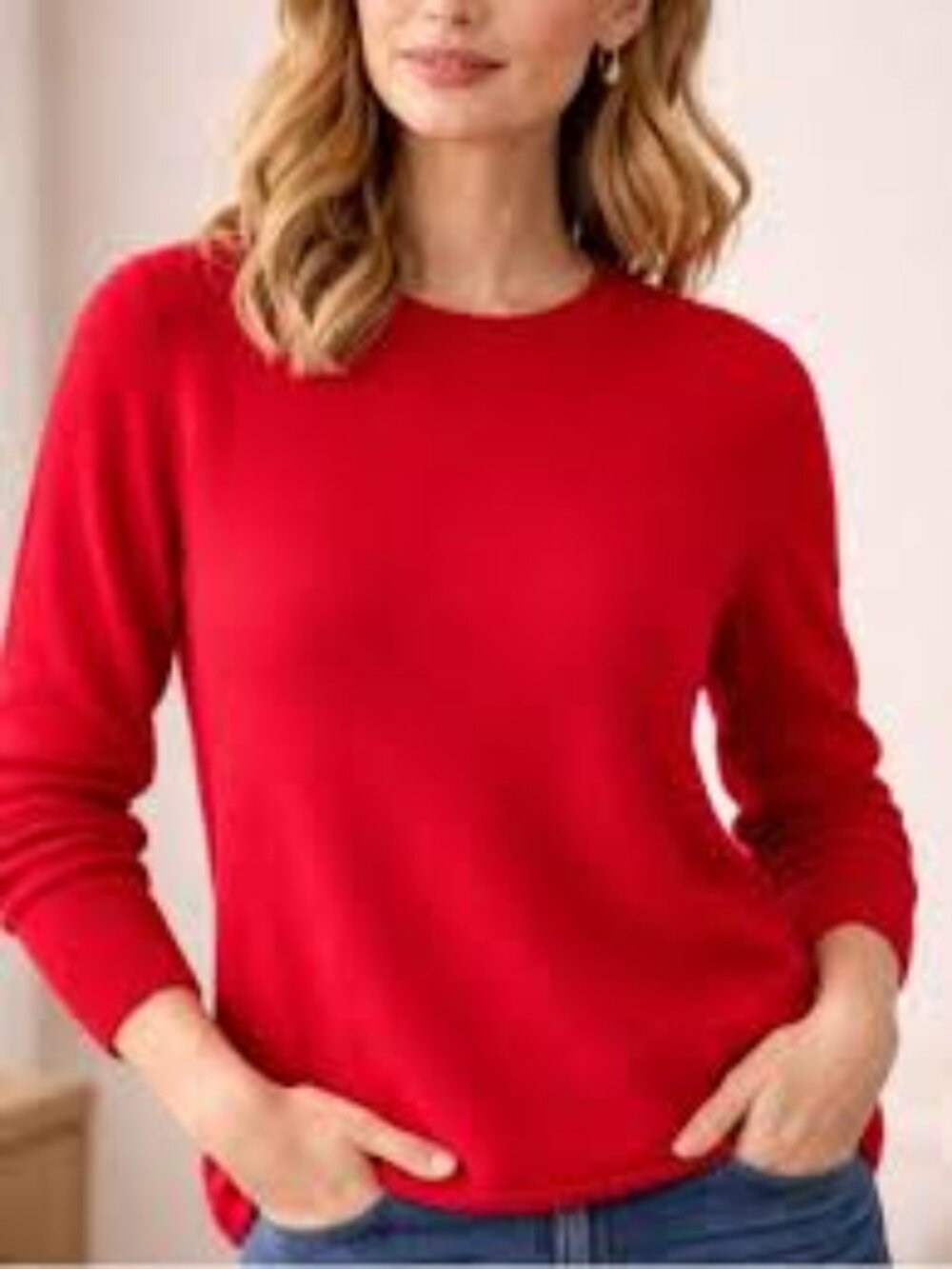 Charter Club 100% Cashmere Crewneck Sweater in Red Size 1X